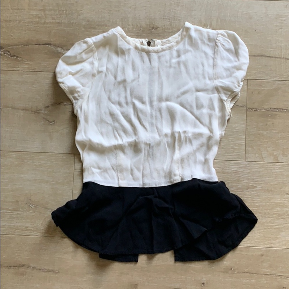 Petticoat alley peplum top with zipper back